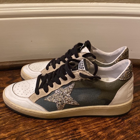 GOLDEN GOOSE ★ Camouflage Ball Star sneakers with glittery star & heel tab 36/6 - Picture 6 of 14